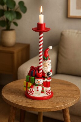 Beysüs Yılbaşı Dekoratif Noel Baba Mumluk Şamdan 27 Cm - 2