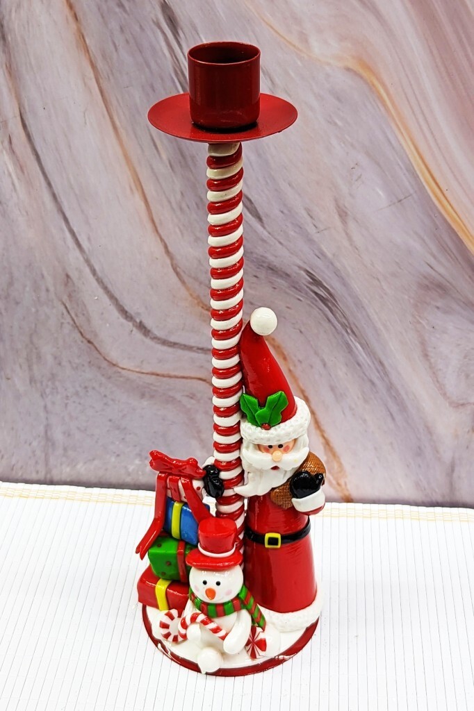 Beysüs Yılbaşı Dekoratif Noel Baba Mumluk Şamdan 27 Cm - 3