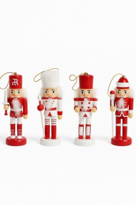 Beysüs Yılbaşı Fındıkkıran Asker 12 cm 4 lü Kırmızı Beyaz - 2