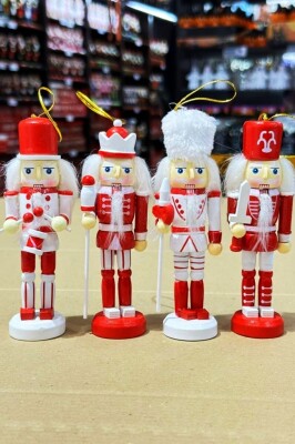 Beysüs Yılbaşı Fındıkkıran Asker 12 cm 4 lü Kırmızı Beyaz - 4