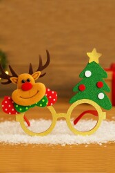 Beysüs Yılbaşı Gözlük Geyik Desen Kahve BYL0010 - 2