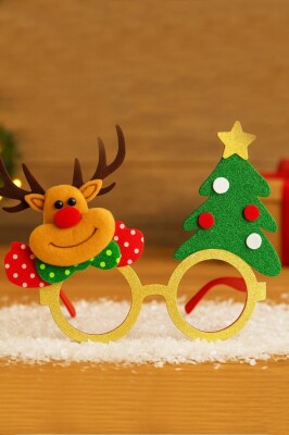 Beysüs Yılbaşı Gözlük Geyik Desen Kahve BYL0010 - 2