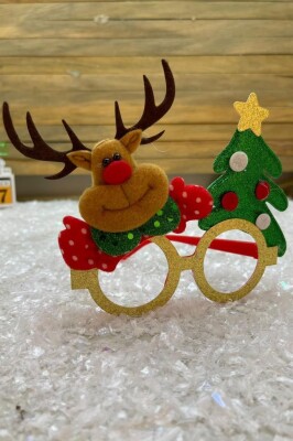 Beysüs Yılbaşı Gözlük Geyik Desen Kahve BYL0010 - 3