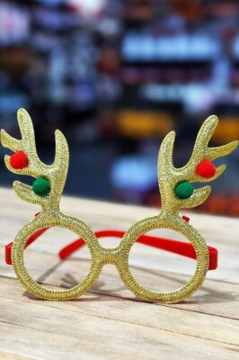 Beysüs Yılbaşı Gözlük Puantiyeli Geyik Boynuz Gold - 3