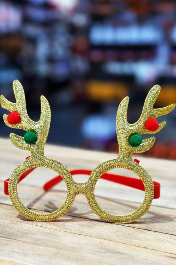 Beysüs Yılbaşı Gözlük Puantiyeli Geyik Boynuz Gold - 3