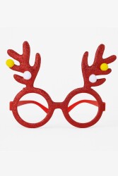 Beysüs Yılbaşı Gözlük Puantiyeli Geyik Boynuz Kırmızı - 2