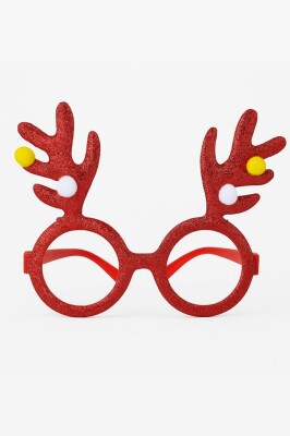 Beysüs Yılbaşı Gözlük Puantiyeli Geyik Boynuz Kırmızı - 2