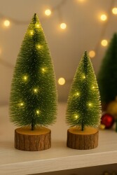 Beysüs Yılbaşı Işıklı Mini Masa Çamı 2’li Set 19-22 cm Dekoratif Ağaç - 3