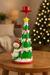 Beysüs Yılbaşı Şamdan Çam Ağacı Kardan Adam Mumluk - Beysüs