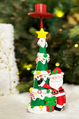 Beysüs Yılbaşı Şamdan Çam Ağacı Noel Baba Mumluk - 3