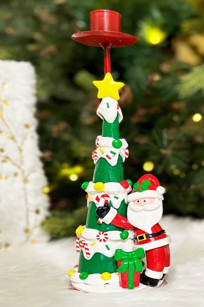 Beysüs Yılbaşı Şamdan Çam Ağacı Noel Baba Mumluk - 3