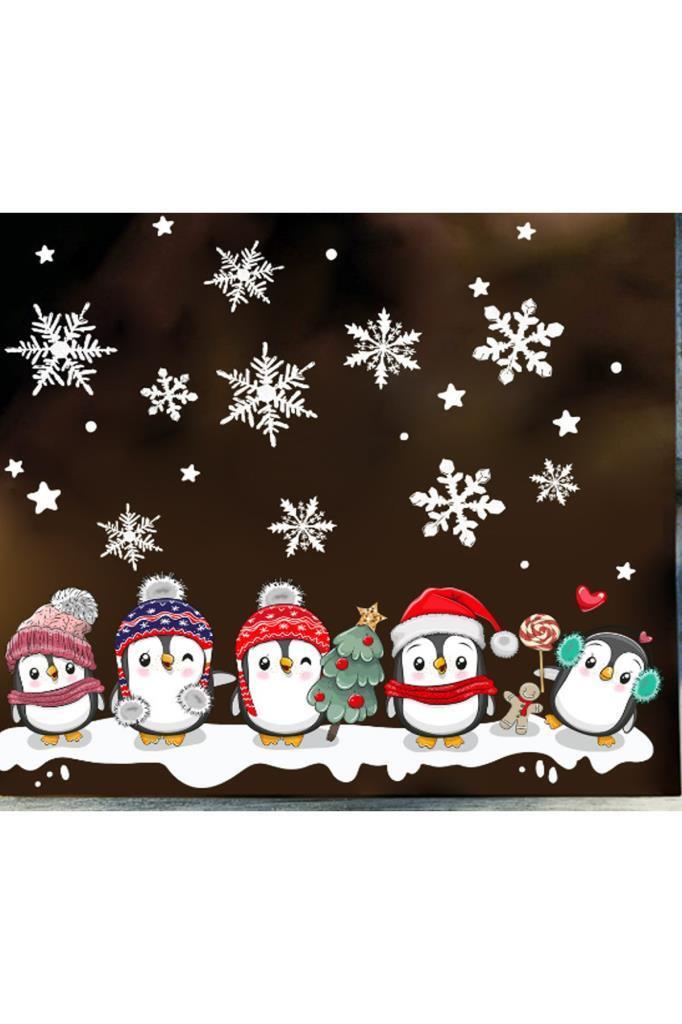 Beysüs Yılbaşı Statik Yapışkansız Sticker Penguen - Beysüs
