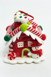 Beysüs Yılbaşı Süsü Dekor Kardan Adam Figürlü Şeker Ev Işıklı - 2