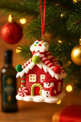 Beysüs Yılbaşı Süsü Dekor Kardan Adam Figürlü Şeker Ev Işıklı - 3