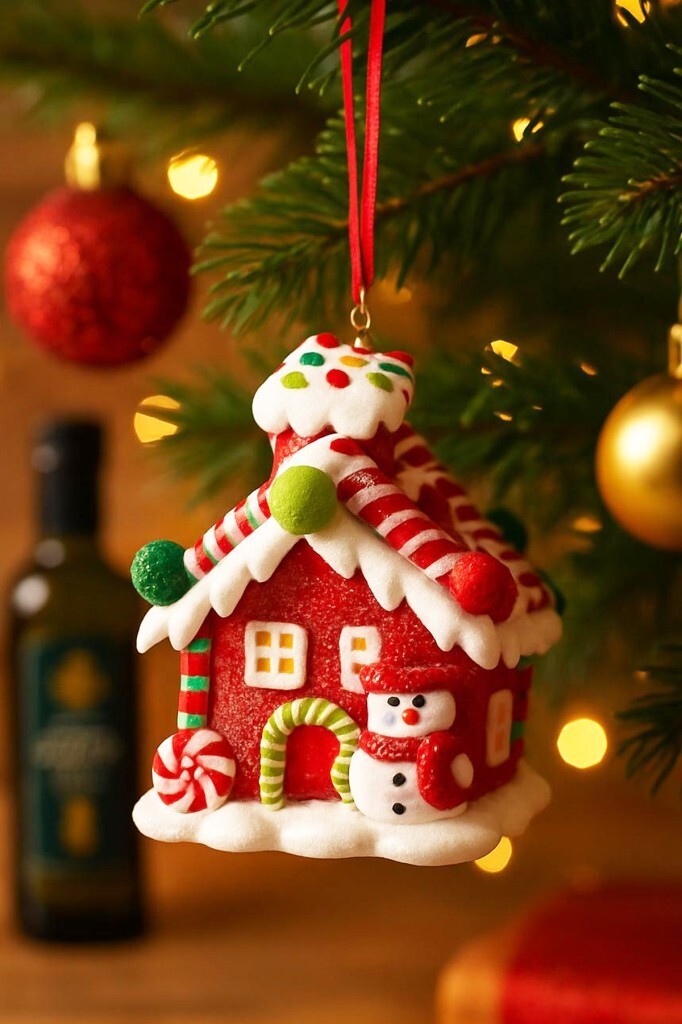 Beysüs Yılbaşı Süsü Dekor Kardan Adam Figürlü Şeker Ev Işıklı - 3