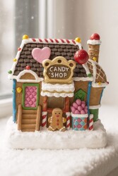 Beysüs Yılbaşı Ürünleri Dekoratif Kurabiye Ev Işıklı Candy Shop BYS0005 - Beysüs