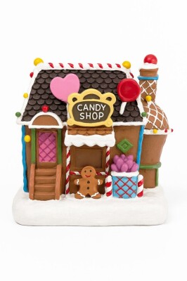 Beysüs Yılbaşı Ürünleri Dekoratif Kurabiye Ev Işıklı Candy Shop BYS0005 - 2