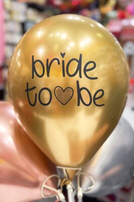 Bride Balon Krom Altın 5'li 12 inç - 1