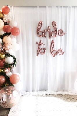 Bride To Be Set 5 Dövme Tac Kuşak ve Bride To Be El Yazısı Balon Rose Gold - 3