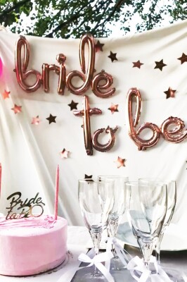 Bride To Be Set 5 Dövme Tac Kuşak ve Bride To Be El Yazısı Balon Rose Gold - 4