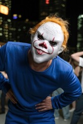 Halloween Cadılar Bayramı Maske Palyaço Sarı Saç - Beysüs