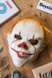 Halloween Cadılar Bayramı Maske Palyaço Sarı Saç - 2