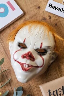 Halloween Cadılar Bayramı Maske Palyaço Sarı Saç - 2