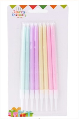 Mum Çubuk Renkli Pasta Mumu 8 li - 4