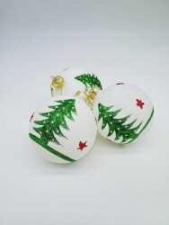 Beysüs Yılbaşı Çam Ağacı Süsü Parlak Noel Ağaç Holiday Cici Top 8cm 3'lü - 4