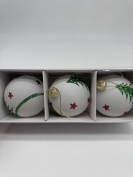 Beysüs Yılbaşı Çam Ağacı Süsü Parlak Noel Ağaç Holiday Cici Top 8cm 3'lü - 5