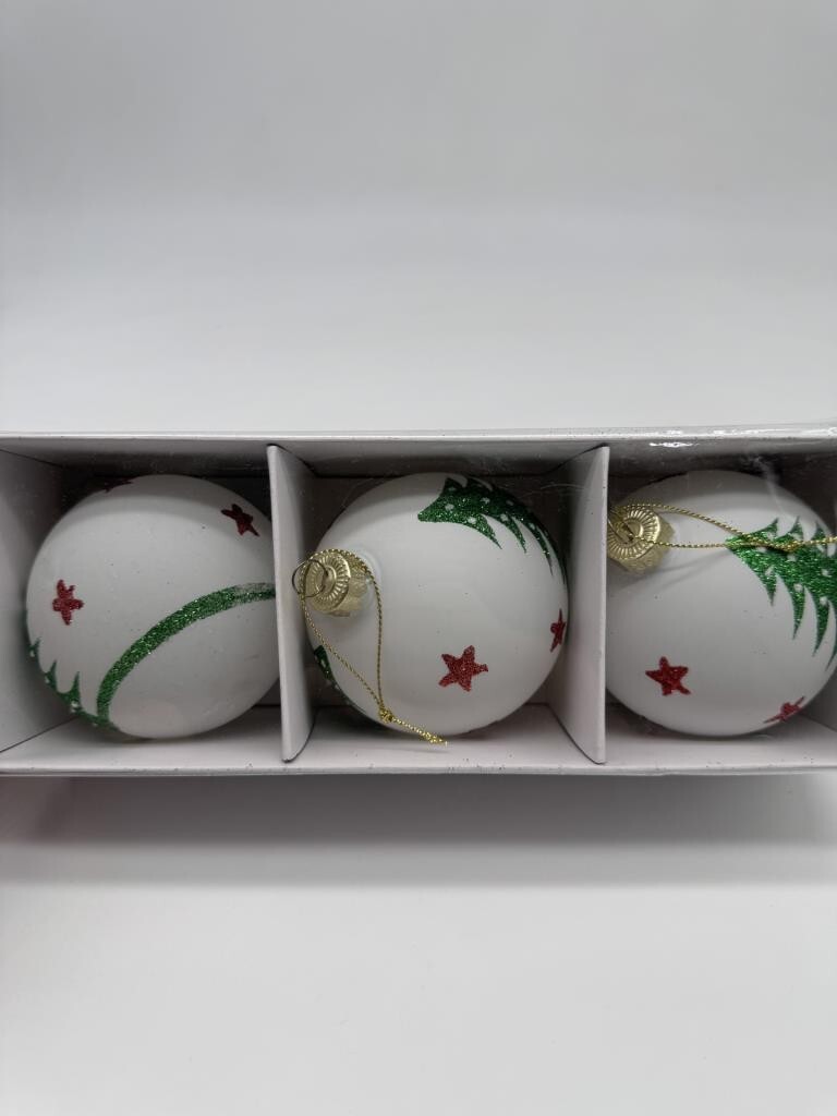 Beysüs Yılbaşı Çam Ağacı Süsü Parlak Noel Ağaç Holiday Cici Top 8cm 3'lü - 5