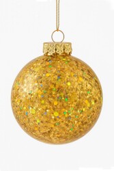 Beysüs Yılbaşı Çam Ağacı Süsü Parlak Özel Gold Simli Holiday Cici Top 8cm 3'lü - Beysüs