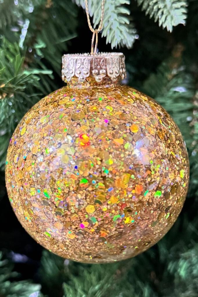 Beysüs Yılbaşı Çam Ağacı Süsü Parlak Özel Gold Simli Holiday Cici Top 8cm 3'lü - 7