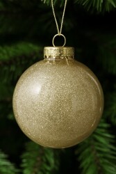 Beysüs Yılbaşı Çam Ağacı Süsü Parlak Özel Gold Simli Holiday Cici Top 8cm 3'lü - Beysus