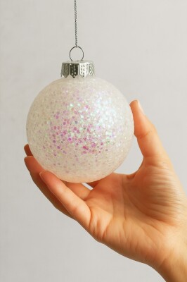 Beysüs Yılbaşı Çam Ağacı Süsü Parlak Özel İnci Simli Holiday Cici Top 8cm 3'lü - 2