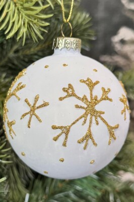 Beysüs Yılbaşı Çam Ağacı Süsü Parlak Özel Kar Tanesi Holiday Cici Top 8cm 3'lü - 3