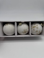 Beysüs Yılbaşı Çam Ağacı Süsü Parlak Özel Kar Tanesi Holiday Cici Top 8cm 3'lü - 4