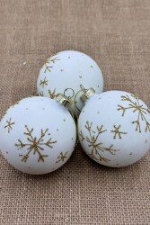 Beysüs Yılbaşı Çam Ağacı Süsü Parlak Özel Kar Tanesi Holiday Cici Top 8cm 3'lü - 7