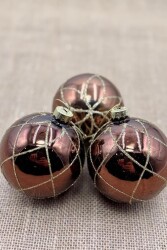 Beysüs Yılbaşı Çam Ağacı Süsü Parlak Özel Karamel Holiday Cici Top 8cm 3'lü - 3