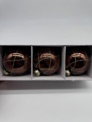 Beysüs Yılbaşı Çam Ağacı Süsü Parlak Özel Karamel Holiday Cici Top 8cm 3'lü - 4