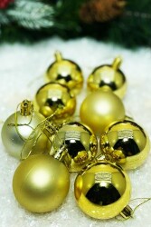 Beysüs Yılbaşı Çam Ağacı Süsü Parlak Özel Karışık Gold Holiday Cici Top 6 cm 9'lu - 4