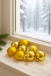 Beysüs Yılbaşı Çam Ağacı Süsü Parlak Özel Karışık Gold Holiday Cici Top 6 cm 9'lu - Beysus