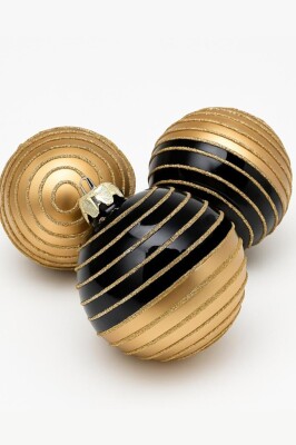 Beysüs Yılbaşı Çam Ağacı Süsü Parlak Özel Zebra Desenli Holiday Cici Top 8cm 3'lü - 2