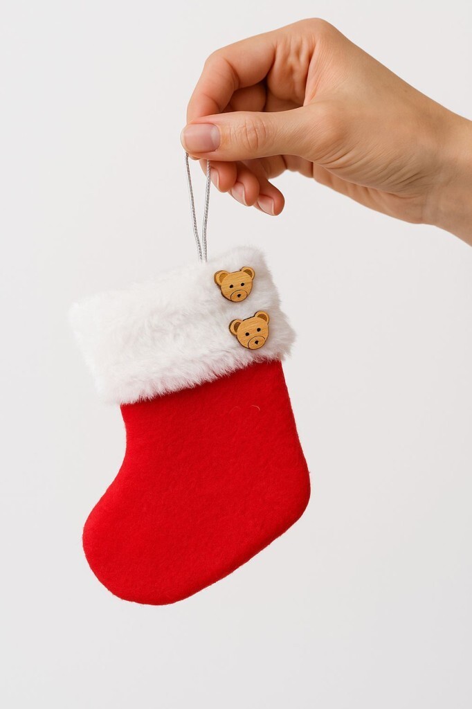 Beysüs Yılbaşı Dekor Çorap Şömine Duvar Süsü Yılbaşı Çam Ağacı Süsü Sevimli Ayı18cm - 1