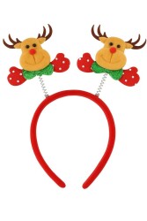 Beysüs Yılbaşı Tacı Kırmızı Geyikli Yeni Yıl Taçı Sallanan Taç Unisex Taç - 2