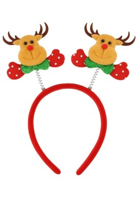 Beysüs Yılbaşı Tacı Kırmızı Geyikli Yeni Yıl Taçı Sallanan Taç Unisex Taç - 2