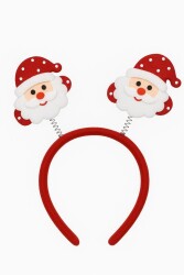 Beysüs Yılbaşı Tacı Kırmızı Noel Baba Yeni Yıl Taçı Sallanan Taç Unisex Taç - 2