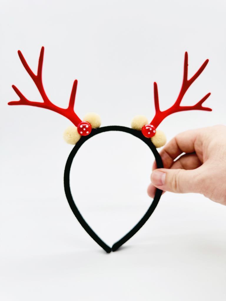 Beysüs Yılbaşı Tacı Kırmızı Slim Geyik Boynuz Yeni Yıl Taçı Unisex Taç - 3